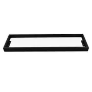 ACA Bathroom Towel Rack Rail Glass Shelf Holder Black