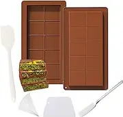 Epzia Chocolate Moulds Silicone Set – Dubai Pistachio Chocolate Bar Mold for DIY Handmade Chocolate Gifts, Non-Stick Bakeware for Baking