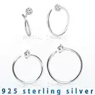Spiral .925 Sterling Silver Nose Hoop Ring 2mm Clear Crystal Top 22G 1/4"- 3/8"