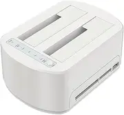 Docking Station with 1 Hub Connection for 2.5/3.5 Inch SATA SSD/HDD, Offline Cloning Function. Supports CF and SD Card Reader, UASP and 2 Hard Drives with 16 TB, USB 3.0 RGB Dock Disk (K3062CR)