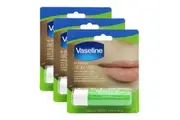 3x Vaseline 4.8g Lip Therapy Balm Stick Aloe Vera w/Petroleum Jelly For Dry Lips