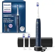 Philips Sonicare HX7403/01 6100 Electric Toothbrush, Sonic Toothbrush with 2 Cleaning Modes and 3 Intensity Levels, Pressure Control, EasyStart, SmarTimer and BrushPacer, Travel Case, Navy Blue