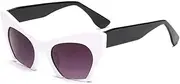 [WNCKSQ] Fashion Retro Half frame Cat eye Women Glasses Frame Can Be Equipped Lens Men Glasses Frame,White black gray