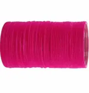 Indian Traditional Plain Metal Velvet Bangle Color Dark Pink For Girls Set Of 36