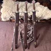 Set of 3 Handmade Accolade Swords - Knights Templar Replica