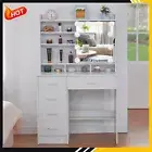 5 Drawers Dressing Table with 10 LED Lighted Sliding Makeup Mirror Dresser Desk