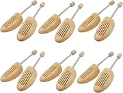 [EchoDone] Shoe Tree Wood Spring Coil Unisex Shoe Form Shaper Large Size for Men and Women Sneaker Shoe Trees Women's Size 10 to 13.5 Man's Size 9 to 13 （6 Pairs）, Wood（spring Coil Design）, Large