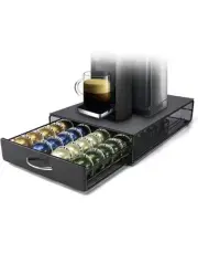 Nespresso Vertuo Pod Drawer Holder – Metal Storage for 40 Coffee Capsules