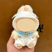 Labubu doll clothes 17cm canvas blind box pendant, first and second generation vinyl plush toy set——colour:LBB-38,height:17cm