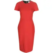 [Victoria Beckham] Victoria Beckham Crepe Shift Dress 10 UK RED