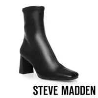 在飛比找momo購物網優惠-【STEVE MADDEN】HUSH 小方頭粗跟短靴(黑色)