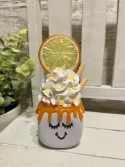 Cute ORANGE Mini Marshmallow Buddy Faux Fake Tiered Tray Decor Decor CITRUS