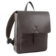 Pierre Cardin Premium Leather Backpack Travel Bag Satchel Brown