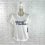 Wildfox Bikinis & Belinis Keke Tee T-Shirt Clean White Short Sleeve Size Small