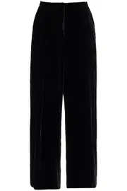 [GOLDEN GOOSE] GOLDEN GOOSE women's high-waisted wide-leg black velvet pants 38 Black