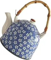 KICHOUSE Large Teapot Decorative Japanese Tea Pitcher with Strainer Tea Kettle for Home Plum Tea Set for Family