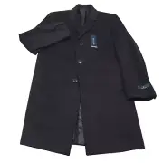 $450 Nautica Barge Wool & Cashmere Blend Black Overcoat Mens Size 38S