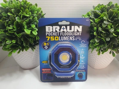Braun Pocket Floodlight Rechargeable 750 Lumens Magnetic Led Light NEW
