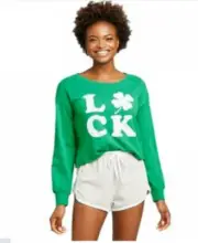 Grayson Threads St Patrick's Day Luck Pajama Shorts Set Shamrock Green Size M