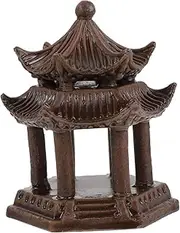 CORHAD Ceramic Pavilion Aquarium Decoration Decorative Statue Sand Table for Desktop Decoration Miniature Garden Accessories Fish House Cave Adornment Bonsai Feng Shui House Ceramics