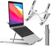 Aluminum Laptop and Notebook Stand, Adjustable & Portable, Foldable For Desktops