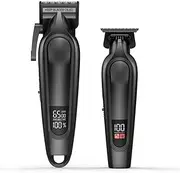 Professional Hair Clippers for Men, Cordless Barber Clippers and Trimmers Set, Mens Hair Cutting Kit with LED Display, USB Rechargeable Haircut Machine for Family, Barbers