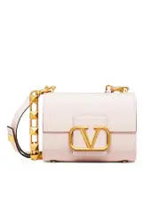 Valentino Garavani Stud Sign Grainy Calfskin Shoulder Bag in Rose Quartz