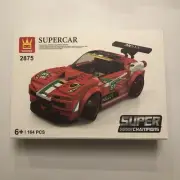 Wange Building Block Super Champions Red Race Car Set New In Unopened Box