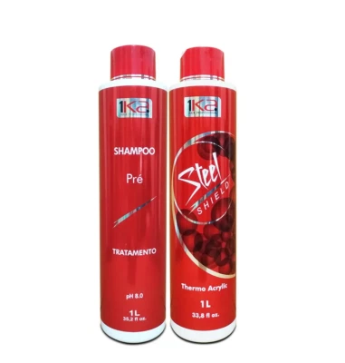 1Ka Steel Shield Thermo Acrylic 2x1L Formaldehyde Free Brazilian Keratin - 1Ka
