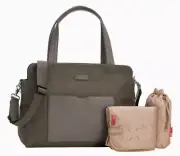 NWT Storksak Moss Diaper Bag Juliette Canvas Changing Pad Bottle Holder