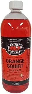 Citrus Resources Orange Squirt Spray & Wipe - Multipurpose Floor Cleaner | Biodegradable Cleaning Liquid | Strong Grease & Grime Remover | Ideal as Laundry Prewash, Carpet Spotter, Vinyl Cleaner 1Lt