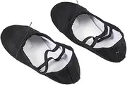 [WRITWAA] Professional Anti-Slip Canvas Ballet Shoes Elastic Band for Boys and Girls Adults Size 39 Suitable for Yoga Folk Modern Ballroom Jazzze Dance Black