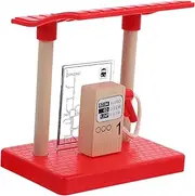 ERINGOGO Pretend Play Gas Station Toy Wooden Train Building Accessory Boys and Girls Model Train Station Scene Educational Toy