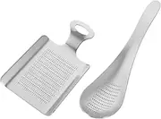TOPPERFUN 2Pcs Spoon Shaped Garlic Grinder for Food Easy to Clean Vegetable Fruit Mashing Tool for Ginger Pumpkin Carrots and More