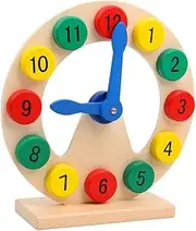 ERINGOGO Wooden Clock for Boys and Girls Counting Toys Educational Learning Toy Safe Material Clock