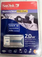 SANDISK MEMORY STICK PRO DUO PLUS ADAPTOR 2.0GB CAMERA STORAGE MEMORY