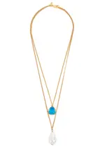 Kenneth Jay Lane Embellished Layered Necklace - Aqua ONE SIZE