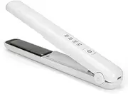 Cordless Hair Straightener & Curling Iron – Rechargeable with 45-Min Runtime for Salon-Perfect Results at Home (White)