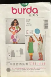 Burda Sewing Pattern 9544 Girls Size 5-10 Easy Loose Singlet Dress or Pinafore