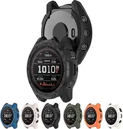 Compatible with Garmin Tactix 7 Amoled TPU Protective Case Cover, Smartwatch Protective Case Cover Shell Soft and Durable Watch Accessories(Black)
