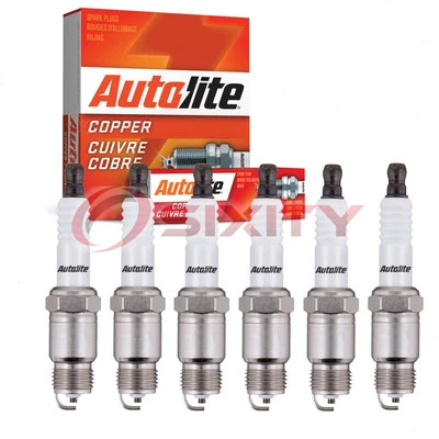 6 pc Autolite Copper Core Spark Plugs for 1970-1979 Chevrolet Nova 3.8L 4.1L ve (for: Chevrolet)