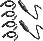 Totority 8-Pack Stage Light DMX Cables 3-pin Metal Plastic Audio Cable for Moving Light Spotlight 1m Long Black