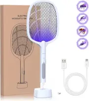Easy Sprout Electric Fly Swatter Zapper, Mosquito Swatter Racket Bug Zapper, ...
