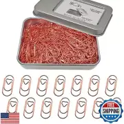 200 Pcs Heart Paper Clips Mini, Rose Gold Paperclips, Wedding Invitation Pape