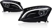 LED Headlight Upgrade Modified Full Head Lamp Compatible For Benz GLA X156 2015-2017 Turn Signals Daytime Running Lights