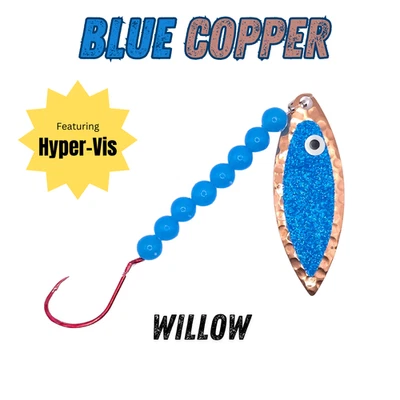 Copper Worm Harnesses Spinner Lure ft. Blue Hyper-Vis Attractor Tape