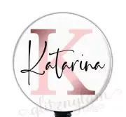 Rose Gold Badge Reel, Personalized Retractable Badge Holder, Script ID GG5607