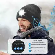 Rechargeable Wireless Bluetooth LED Hat With Music Speakers Light Beanie Warm US