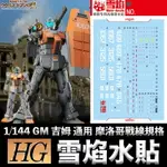 【鋼普拉】現貨 雪焰水貼 螢光版 BANDAI HGUC 1/144 RGM-79 吉姆 通用水貼 摩洛哥戰線規格