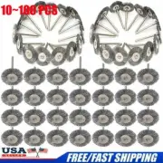 10-100X Stainless Steel Wire Brush Fit Dremel Rotary Tool Grinder Removal Wheel